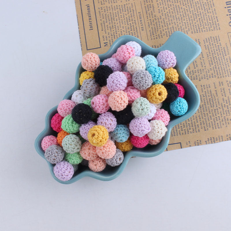 Wholesale 10PCS 16mm Wooden Cotton Thread Crochet Yarn Balls